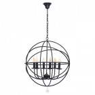 Chandelier noir country 6 ampoules 115 cm