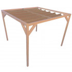 Pergola autoportante bois douglas toile sable 4 x 2,9 m
