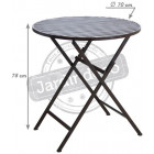 Table de terrasse pliante marron en métal vieilli