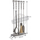 Serviteur de cheminée en fer forgé 4 accessoires