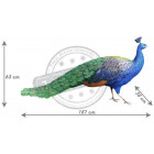 Paon à couronne en résine taille réelle