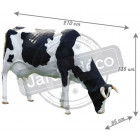 Vache tachetée tête basse en résine 210 cm