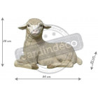Agneau couché en résine 60 cm