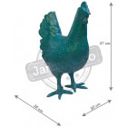 Poule de couleur en résine 38 cm
