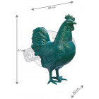 Coq de couleur en résine 38 cm