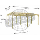 Carport en pin traité autoclave 2 voitures
