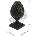 Pomme de pin noire en résine grand modèle