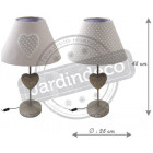 Lampe coeur en bois (lot de 2)