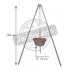 Chaudron en fonte sur trépied