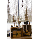Sapin de noël en métal laqué or et pailettes (lot de 3)