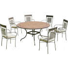 Table ronde de jardin et 6 fauteuils belice vigo