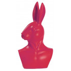 Statuette buste de lapin rose grand modèle
