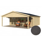 Dépendance de jardin en bois landes bardeau droit noir