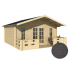 Dépendance de jardin en bois conches bardeau droit noir