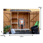 Abri mural habrita foresta the 1708.01 multi-usages bois thermo chauffé 1,05m2 2 étagères avec plancher double porte pleine