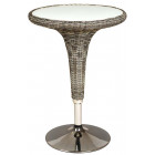 Table haute en métal et rotin synthétique