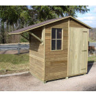 Abri de jardin avec abri bûches en pin brio 2