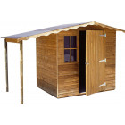 Abri de jardin en pin 3m² supra avec bûcher