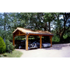 Abri voiture en bois charpente traditionnelle 2 voitures