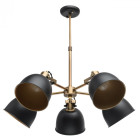 Plafonnier laiton industrial 5 ampoules 60 cm