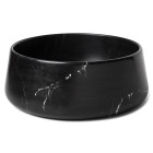 Vasque à poser ronde en véritable marbre noir 41x16 cm