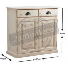 Buffet en bois brut 2 portes 2 tiroirs