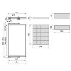 Kit tiroir d'organisation emuca avec plateau auxiliaire et glissières à fermeture douce pour armoires module 900mm gris pierre