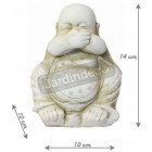 Statuette bouddha rieur mains sur la bouche