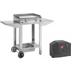Plancha en inox chef xl 55 cm avec chariot et housse