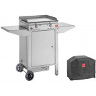 Plancha en inox chef xl 55 cm avec chariot et housse chariot avec porte