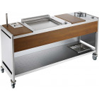 Table avec plancha en inox et feu gaz oasi