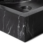 Vasque à poser rectangulaire en véritable marbre noir 45x40x10 cm