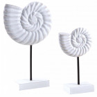Nautilus en bois blanc sur pieds (lot de 2)