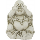 Bouddha assis mains sur les yeux en pierre reconsitutée