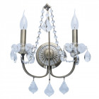 Applique murale laiton crystal 2 ampoules 15 cm