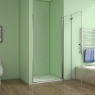 Porte de douche pivotante et pliante en verre anticalcaire - Dimensions au choix