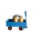 Chariot avant train pivotant avec ridelles tôle 1200 x 800 mm 500 kg - Type de roues au choix