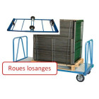 Chariot industriel pour charges longues 2000 x 1000 mm roues losange 1200 kg - 800007219