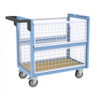Chariot conteneur grillagé 250 kg - Avec ou sans toit et dimensions au choix