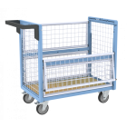 Chariot conteneur grillagé 250 kg - Avec ou sans toit et dimensions au choix