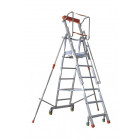 Plateforme de magasinage aluminium repliable, 7 marches, 150 kg