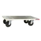 Plateau roulant bois glissnot, 600 x 800 mm, roues CC, 210 kg