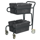 Chariot porte-bacs 2 niveaux, 100 kg