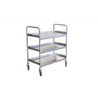 Desserte inox 304 L avec galeries de maintien 3 plateaux 835 x 435 mm 300 kg - 880000634