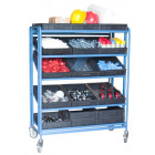 Servante à bacs 5 plateaux tôle + 15 bacs 250 kg - 880006503