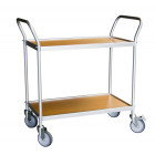 Desserte 2 plateaux bois double poignées verticales 780 x 420 mm 150 kg - 880009544