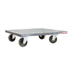 Plateau roulant bois enrobé de caoutchouc 600 x 600 mm roues CC 210 kg - 860009539