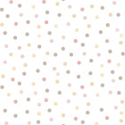 Papier peint mondo baby confetti dots rose, blanc et marron
