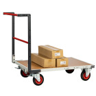 Chariot monté dossier fixe 1000 x 600 mm plateau médium roues CC 400 kg - 806722230