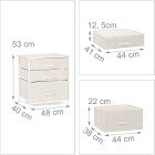 Commode meuble de rangement étagère avec tiroirs tissu beige - Dimensions au choix